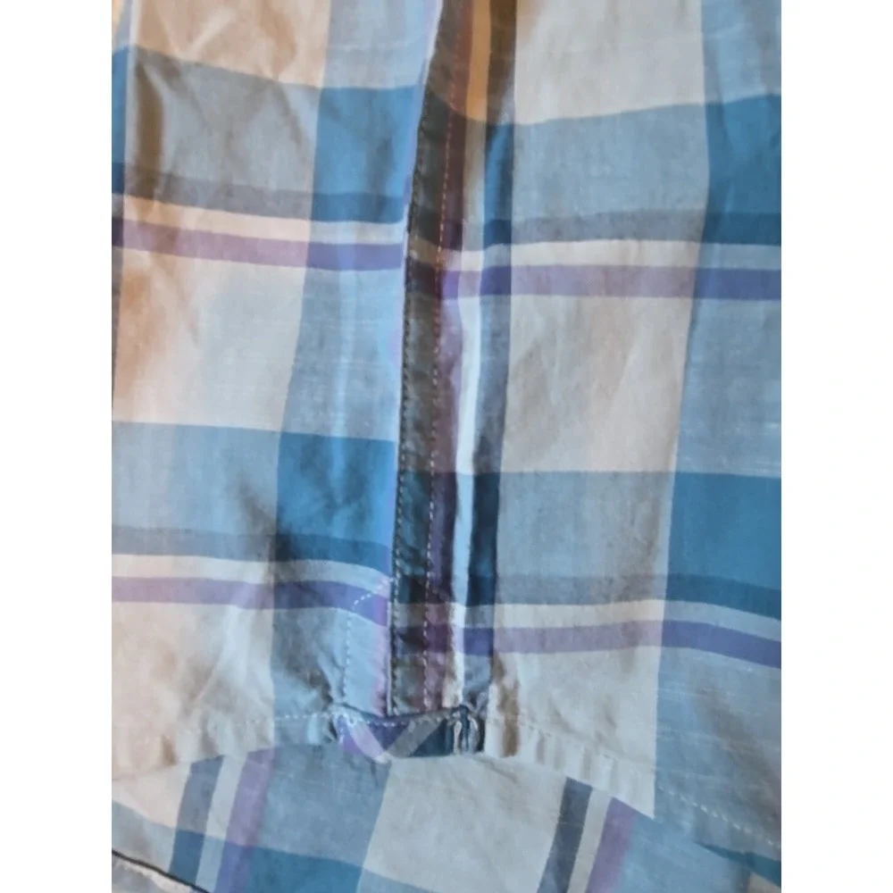 Mountain Hardwear Big Cottonwood‎ Mens XL Short Sleeve Plaid Blue